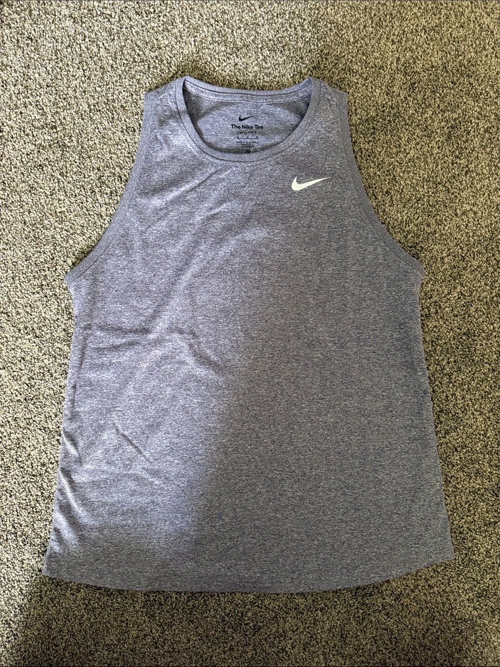 Nike Purple Heather Dri-FIT Workout Tank with White Swoosh
